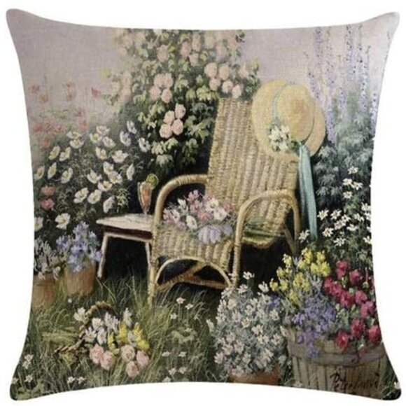 Decorative Spring Linen Pillow Covers -Set of 4 - Picture 3 of 8